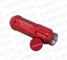 Cargar imagen en el visor de la galería, NRG 700 Series M12 X 1.25 Steel Lug Nut w/Dust Cap Cover Set 21 Pc w/Locks &amp; Lock Socket - Red