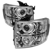 Cargar imagen en el visor de la galería, Faros delanteros de proyector LED Halo LED cromados Spyder Chevy Silverado 1500 07-13 PRO-YD-CS07-HL-C