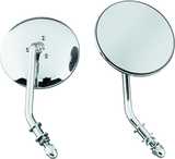 Bikers Choice 65-Up Chrome 4 Inch Round Short Stem Mirror Left Custom