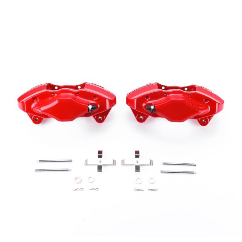 Pinzas de freno traseras rojas Power Stop 08-14 Subaru Impreza sin soportes (par)