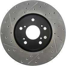 Cargar imagen en el visor de la galería, Rotor delantero derecho ranurado y perforado SportStop para Acura TL (Brembo Caliber) 04-08 de StopTech