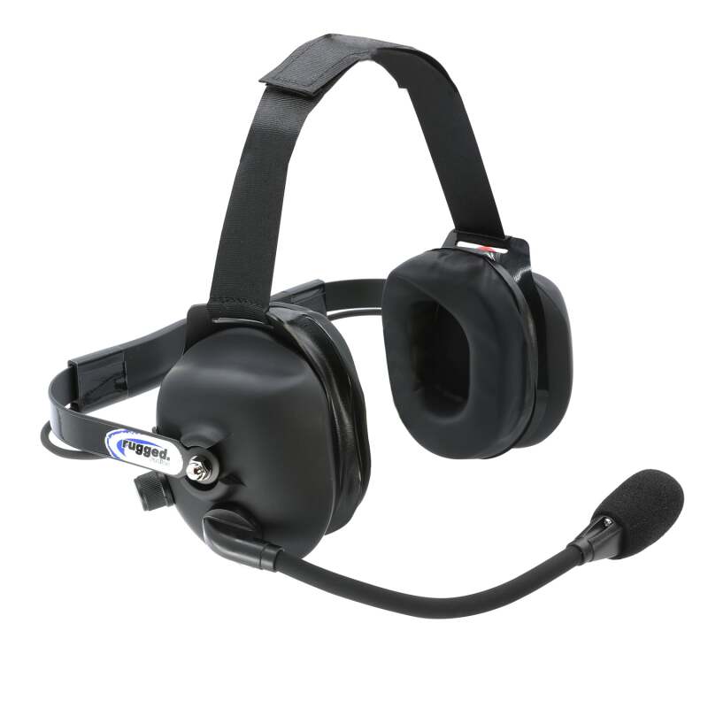 Rugged Radios H43 Rubberized Behind the Head (BTH) 2-Way Radio Headset (H43-BLK-K)