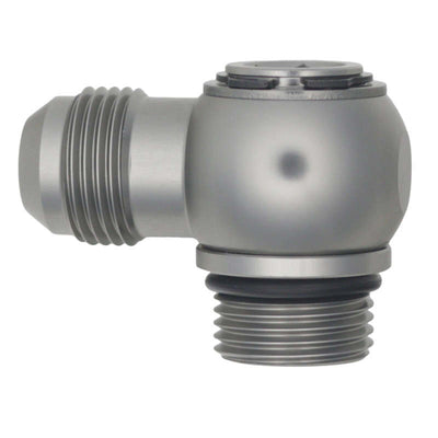 DeatschWerks 10AN ORB to 10AN Male Flare 90-Degree Swivel Fitting - Anodized DW Titanium