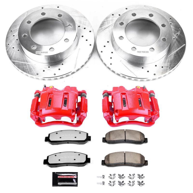 PowerStop Z36 Truck & Tow Front Brake Kit w/Cals — Fits 2005-2010 Ford F-350 Super Duty