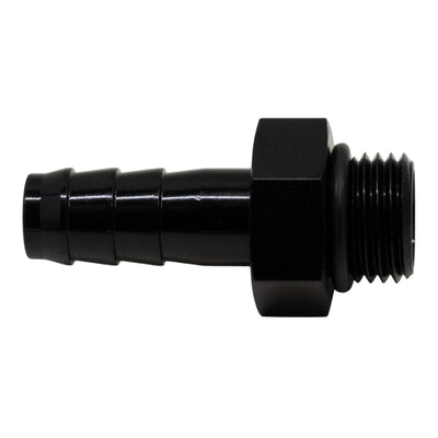 DeatschWerks 6AN ORB to 3/8in Triple Barb Fitting — Matte Black