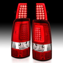 Cargar imagen en el visor de la galería, ANZO 2003-2006 Chevy Silverado 1500 LED Taillights Plank Style Chrome With Red/Clear Lens