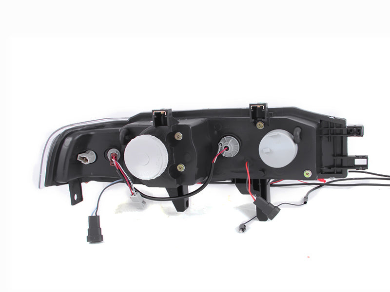 Faros delanteros de proyector ANZO 1990-1993 Honda Accord con Halo negro 1 pieza