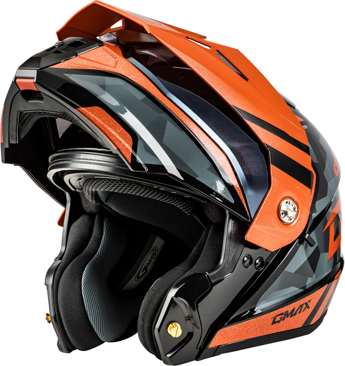 GMAX MD-74 Striker Modular Helmet w SMK Shield BLK/GRY/or Mtlc XL (M17411257)