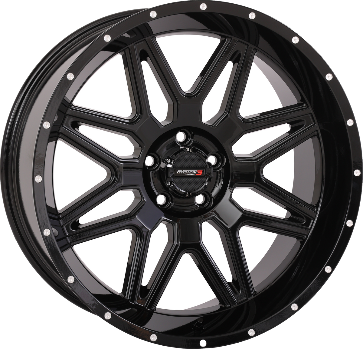System 3 ST7 Wheel 20X9 5+4 (0MM) 5/4.5 Gloss Black (20S3-7355)