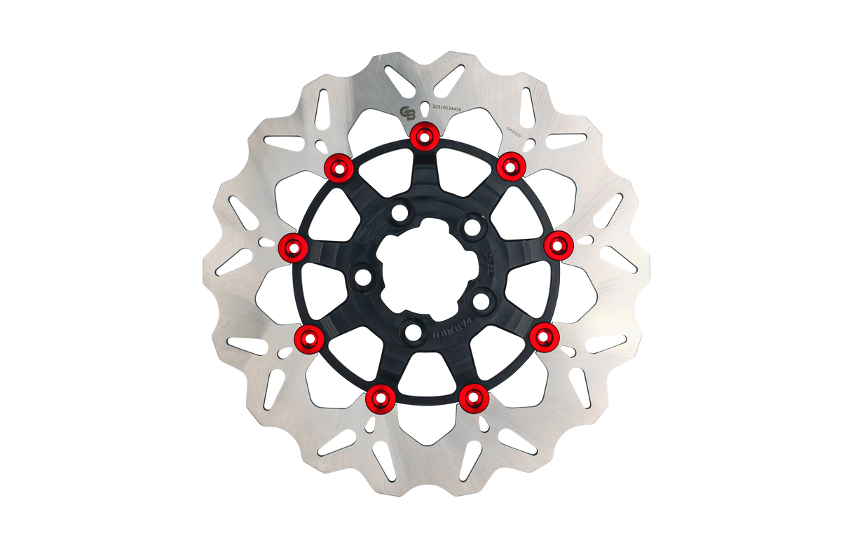 Gbrakes Rotor 11.5" Floating Wave RR Black/RED Buttons (GBDU079)