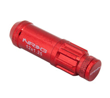 Cargar imagen en el visor de la galería, NRG 700 Series M12 X 1.25 Steel Lug Nut w/Dust Cap Cover Set 21 Pc w/Locks &amp; Lock Socket - Red