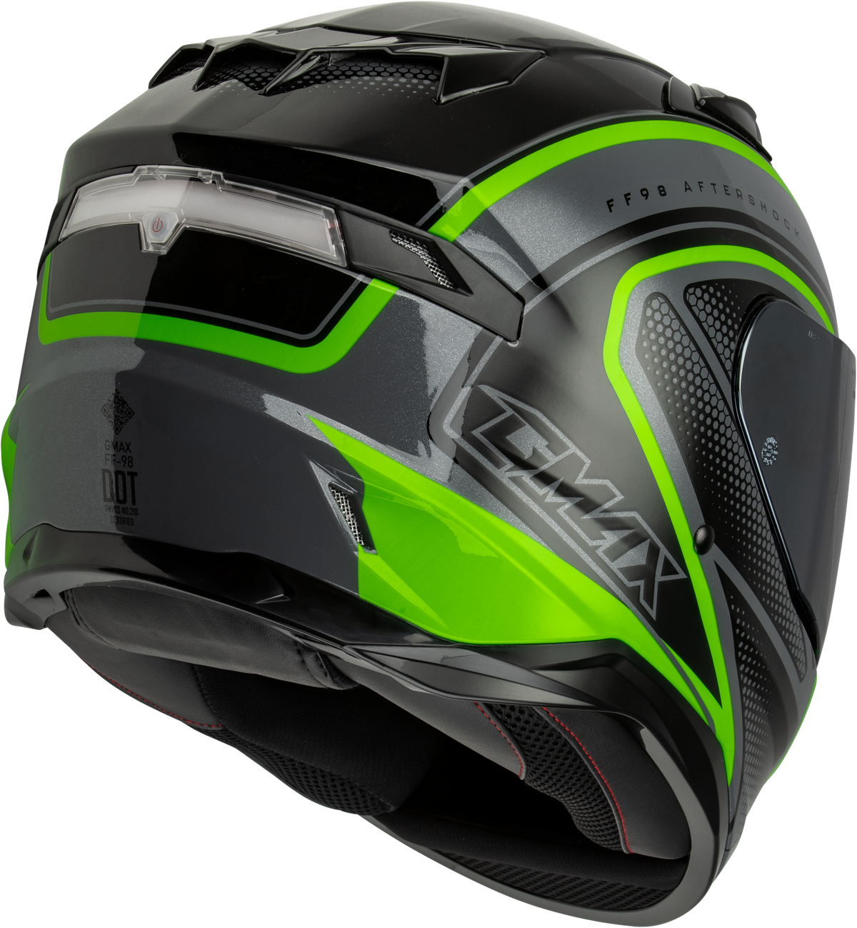 GMAX FF-98 Aftershock Helmet Grey/Neon Green XL (F1984767-DOT)