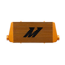 Cargar imagen en el visor de la galería, Mishimoto Universal Gold R Line Intercooler Overall Size: 31x12x4 Core Size: 24x12x4 Inlet / Outlet