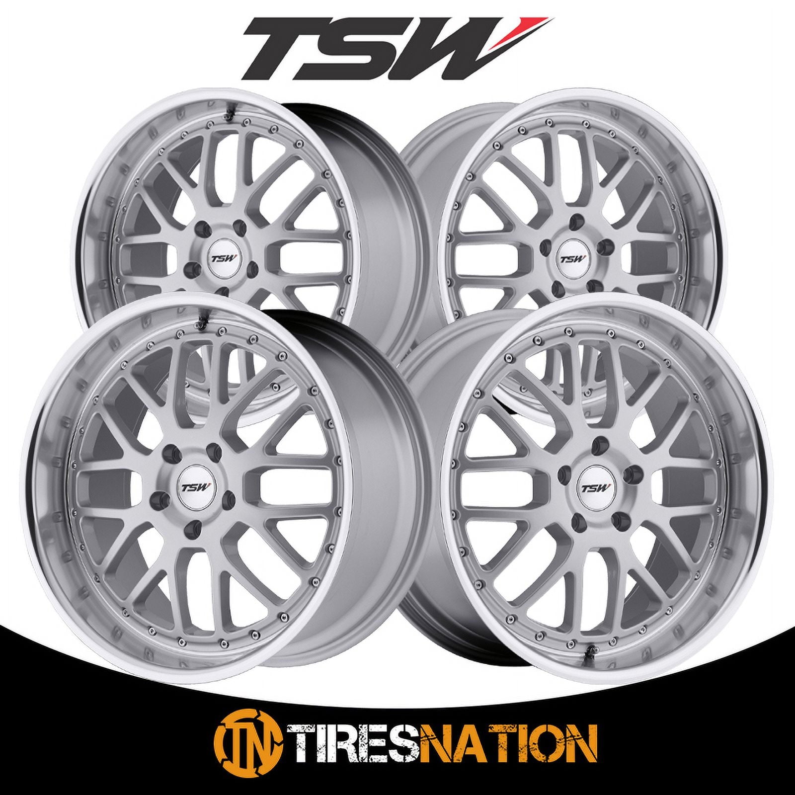 TSW Alloy Wheels TWVAL 17X8 5X112 SLV MRR LIP 45MM