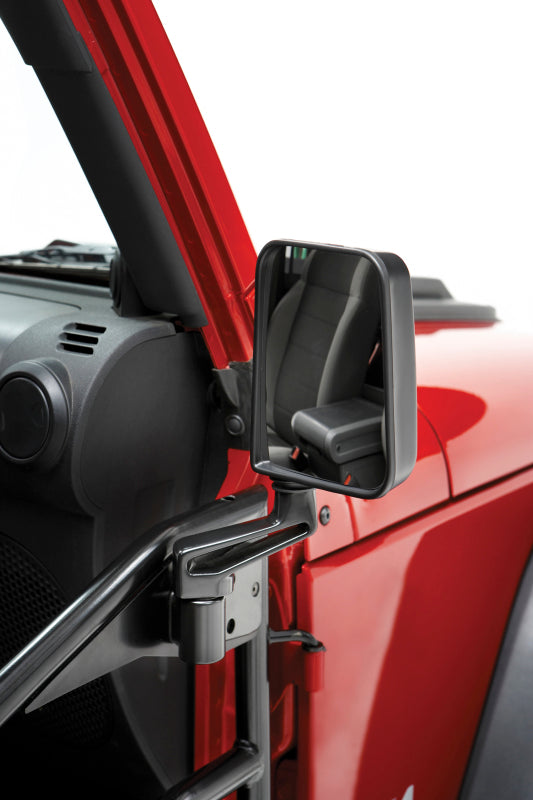 Bestop Door Mirror Set - Black Cast Aluminum — Fits '87-'95 Wrangler YJ / '97-'06 Wrangler TJ