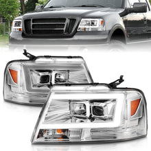 Cargar imagen en el visor de la galería, ANZO 2004-2008 Ford  F-150 Projector Headlights w/ Light Bar Chrome Housing