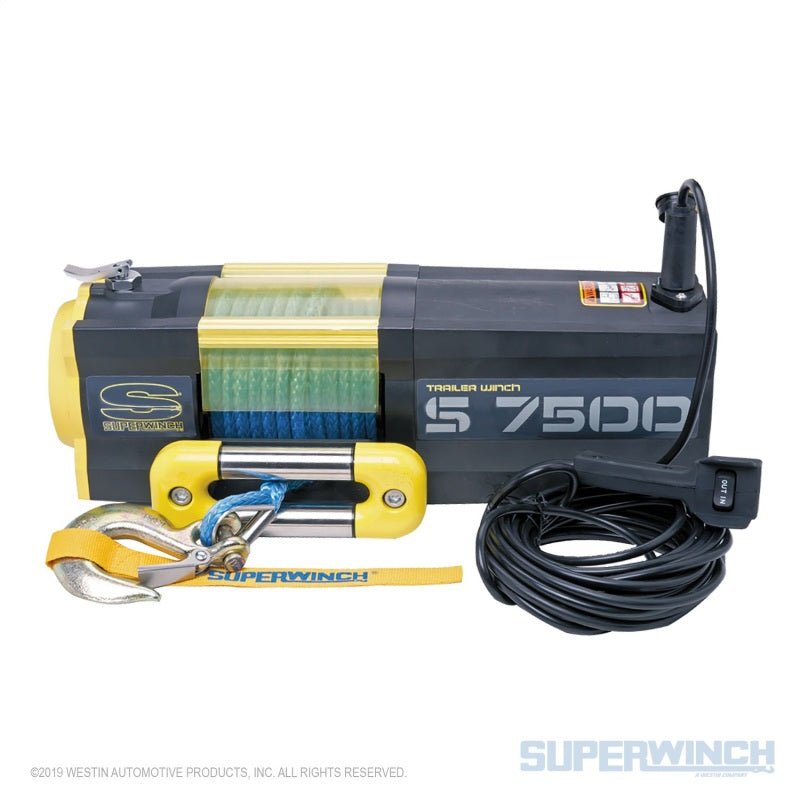 Cabrestante Superwinch S7500 de 7500 libras, 12 V CC, 5/16 in x 54 ft, cuerda sintética