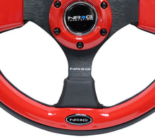 Cargar imagen en el visor de la galería, NRG Reinforced Steering Wheel (320mm) Blk w/Red Trim &amp; 5mm 3-Spoke