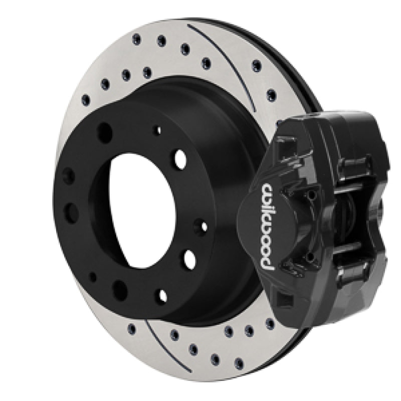 Wilwood 84-89 Porsche 911 D31 11.42in. Rear Brake Kit w/ Flex Lines - Drilled Rotors (Black)