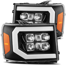 Cargar imagen en el visor de la galería, AlphaRex 07-13 GMC 1500HD NOVA LED Proj Headlights Plank - Jet Black w/Activ Light/Seq Signal/DRL