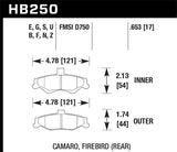 Pastillas de freno traseras Hawk 1998-2002 Chevrolet Camaro SS 5.7 HPS 5.0