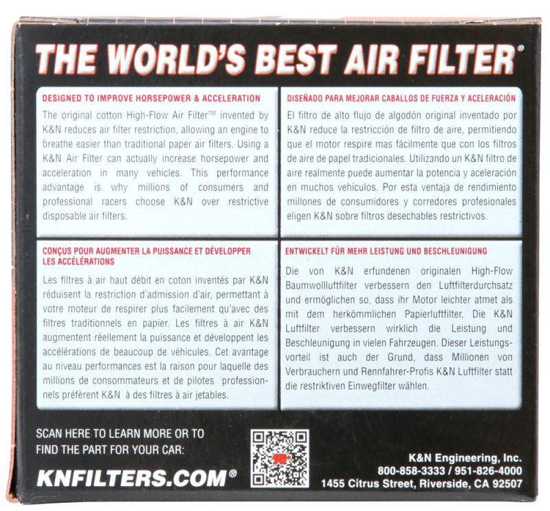 K&N Filter Universal Rubber Filter Oval Tapered 4in Base O/S L x 3.5in Top O/S L x 2.75in H