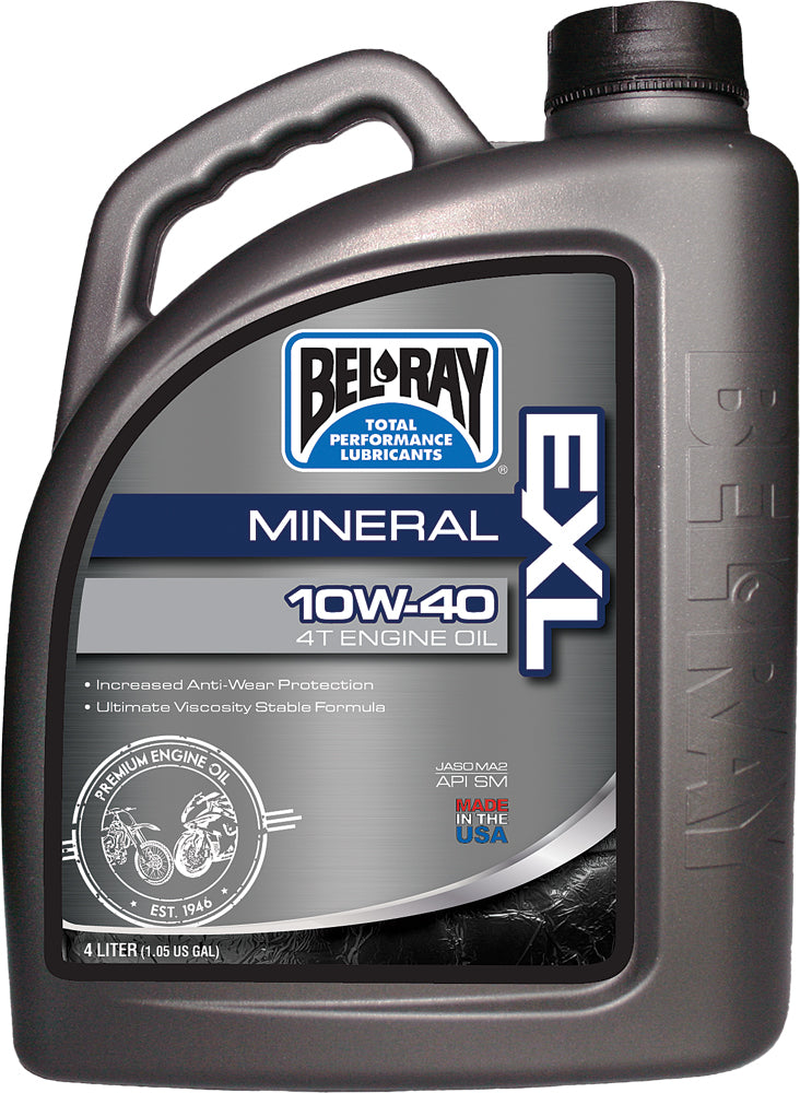 BEL-RAY EXL Mineral OIL 10W40 4T 4L (4/Case Sold EA) (99090-B4LW)