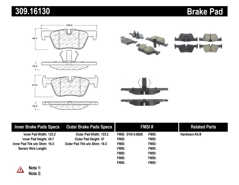 StopTech Performance Brake Pads — Fits 2012-2018 BMW 320i/328i