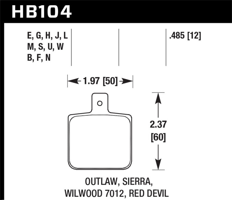 Hawk Sierra/Outlaw/Wilwood HPS Street Brake Pads