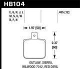 Hawk Sierra/Outlaw/Wilwood HPS Street Brake Pads