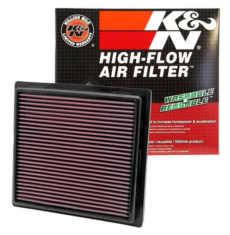 K&N 33-2457 Replacement Air Filter — Fits 2011-2024 Jeep Grand Cherokee / 2011-2024 Dodge Durango 3.6L V6