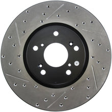 Cargar imagen en el visor de la galería, Rotor delantero derecho ranurado y perforado SportStop para Acura TL (Brembo Caliber) 04-08 de StopTech