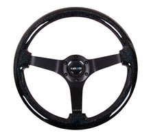 Cargar imagen en el visor de la galería, NRG Reinforced Steering Wheel (350mm / 3in Deep) Classic Blk Sparkle Wood Grain w/Blk 3-Spoke Center