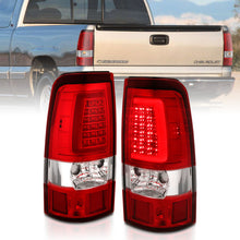 Cargar imagen en el visor de la galería, ANZO 2003-2006 Chevy Silverado 1500 LED Taillights Plank Style Chrome With Red/Clear Lens