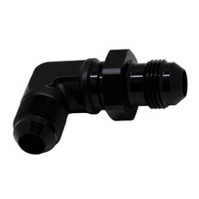 Cargar imagen en el visor de la galería, DeatschWerks 8AN Male Flare to 8AN Male Flare Bulkhead Adapter 90-Degree - Anodized Matte Black