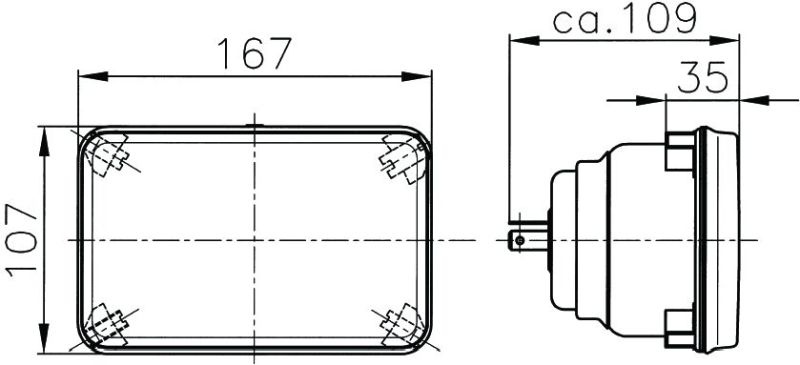 Hella Module 164 x 103mm H4 12V ECE Universal Lamp