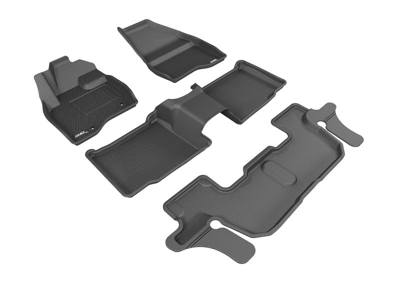 3D MAXpider 15-16 Ford Explorer Bucket 2nd Row w/ Center Console Kagu Black Full Set