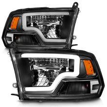 Cargar imagen en el visor de la galería, ANZO 2009-2020 Dodge Ram 1500 Full LED Square Projector Headlights w/ Chrome Housing Black Amber