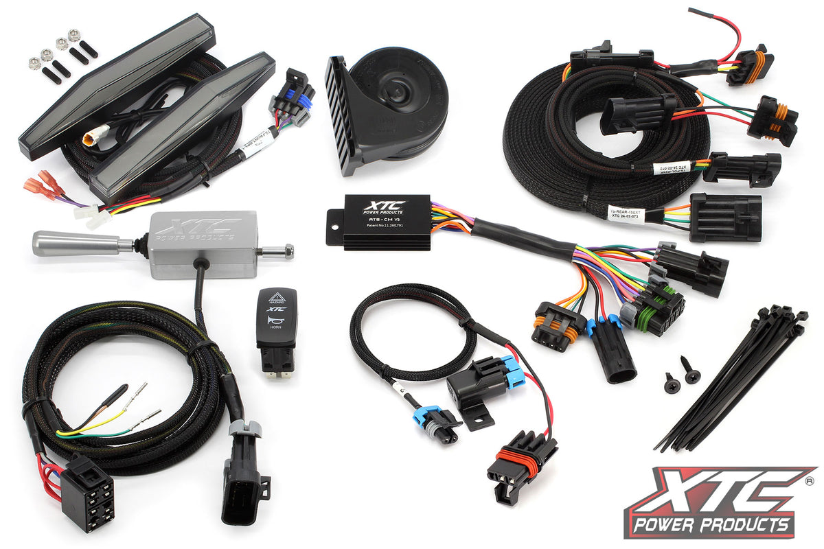 XTC Power Products Auto Turn Signal KIT w/ Billet Lever and Front DRL Lights POL (ATS-L-POL-M24R-DRL)