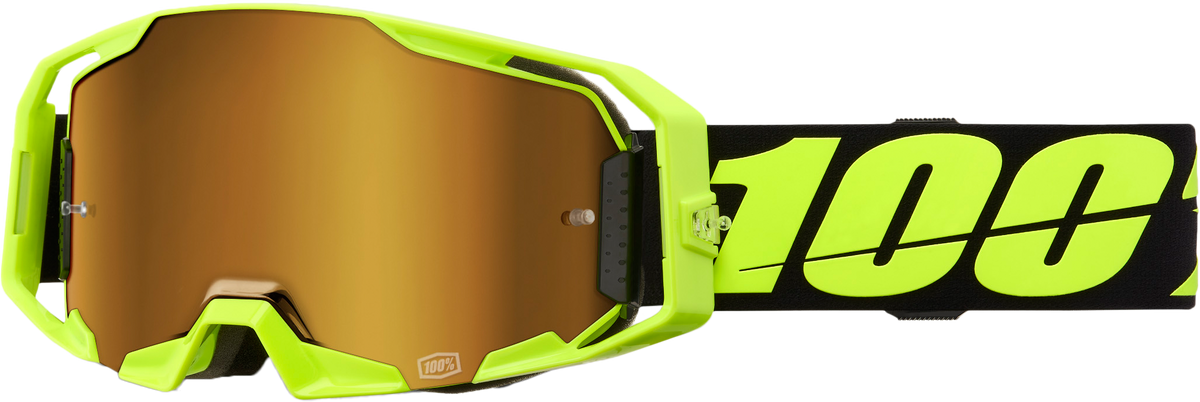 100-Percent Armatic Goggle Neon YLW Mirror True Gold (50060-00004)