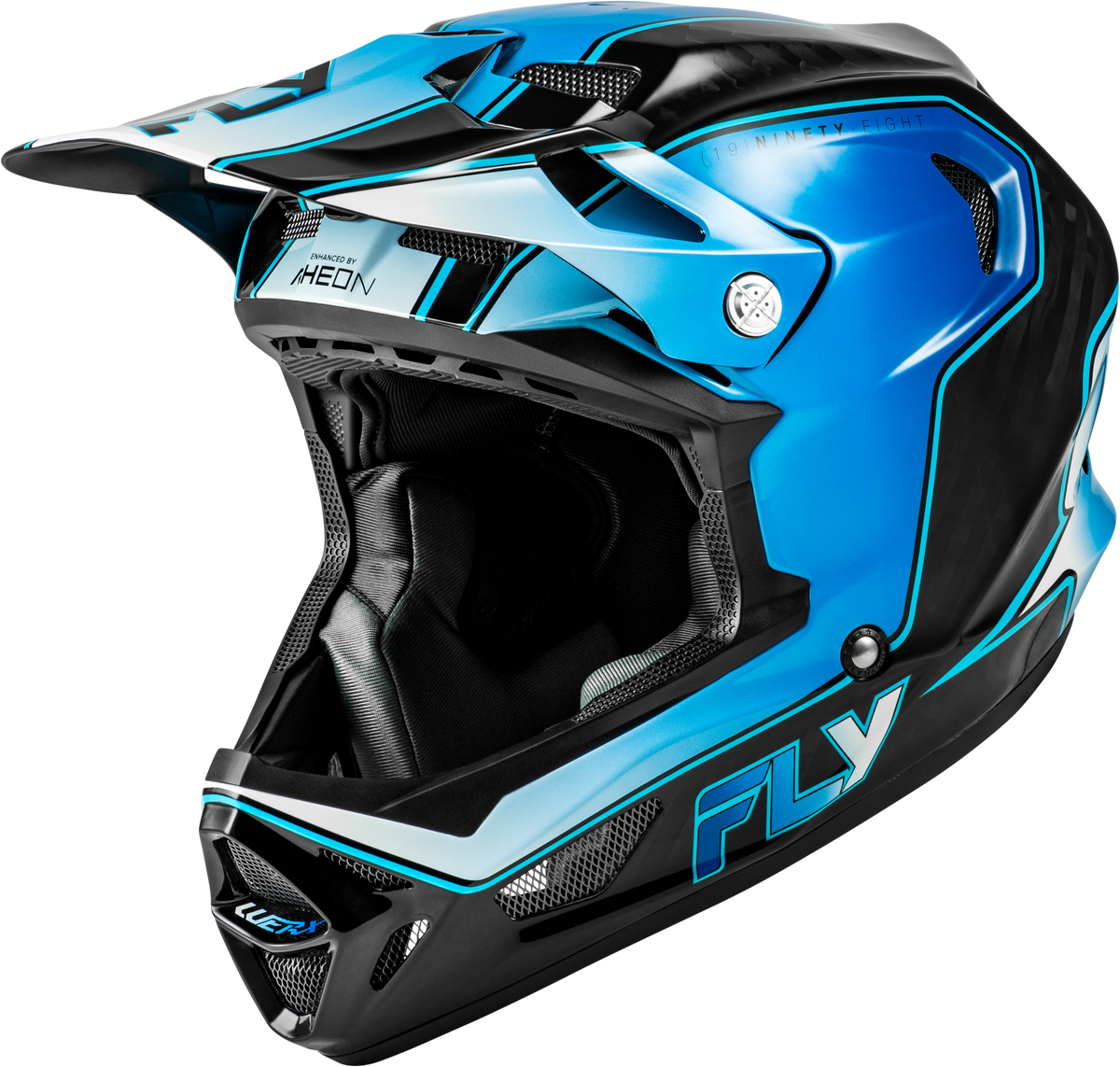 Fly Racing Werx-R Flow Carbon Helmet Black Carbon/Blue/White MD (73-9232M)