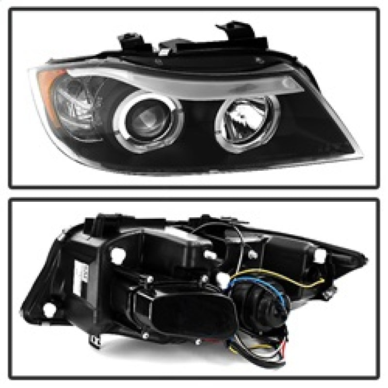 Bombilla reflectora LED para proyector Spyder BMW E90 Serie 3 06-08 Halo ámbar negro PRO-YD-BMWE9005-AM-BK