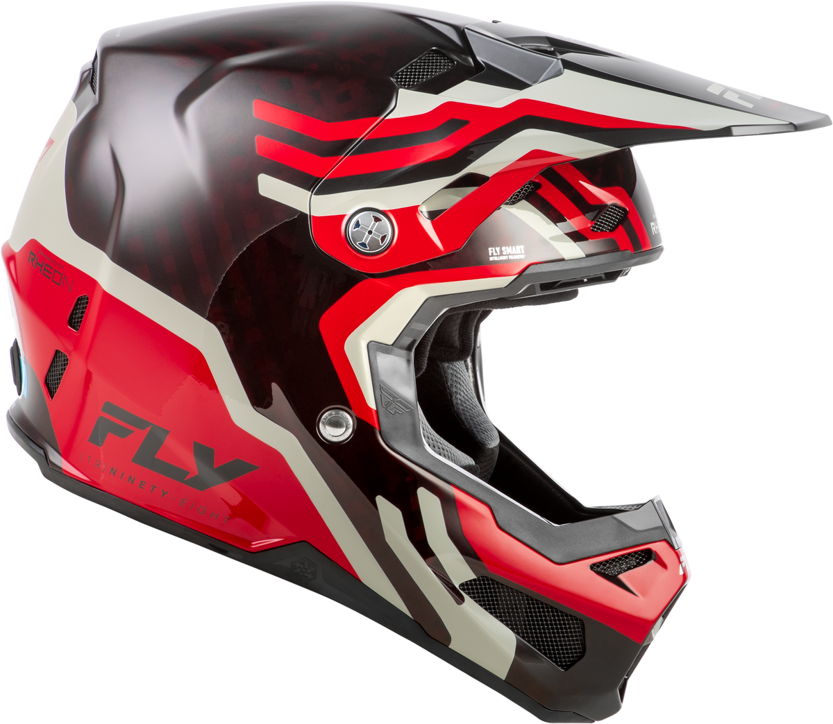Fly Racing Formula S Carbon Byte Helmet RED Carbon/RED/Grey XL (73-4451X)