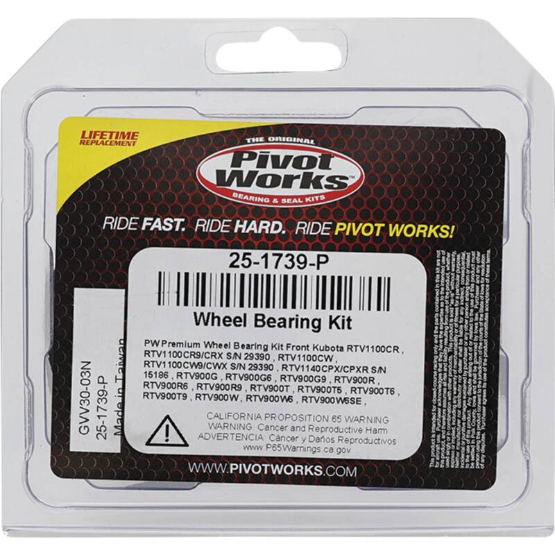 Pivot Works Kubota Wheel Bearing Kit Premium Bearings