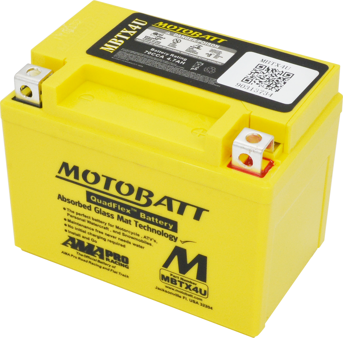 Motobatt Battery MBTX4U Sealed Factory Activated