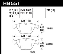 Cargar imagen en el visor de la galería, Hawk 07-09 BMW 335d/335i/335xi / 08-09 328i/M3 Blue 9012 Race Front Brake Pads