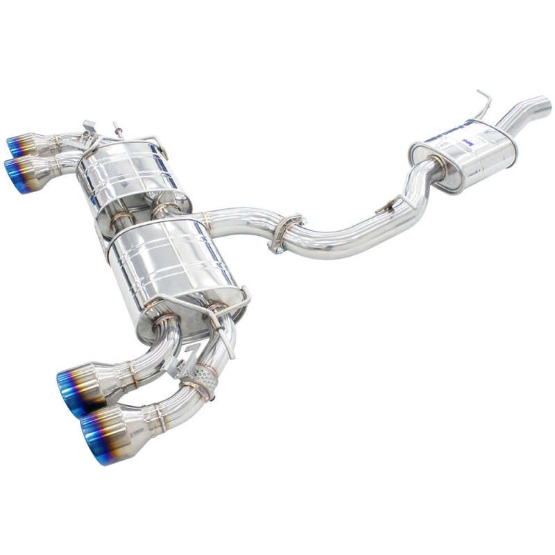 Invidia R400 Valved Cat-Back Exhaust System with Rolled Titanium Tips — Fits 2022+ VW Golf R MK8