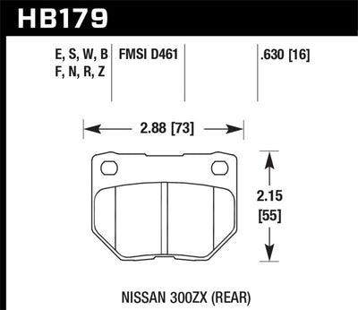 Hawk Performance HPS 5.0 Rear Brake Pads — Fits 1989-1996 Nissan 300ZX and 2006-2007 Subaru WRX
