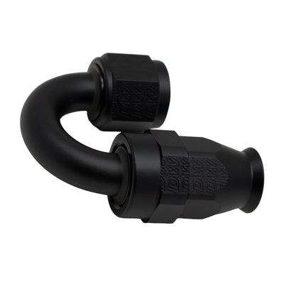 DeatschWerks 8AN Female Swivel 180-Degree Matte Black PTFE Hose End Fitting (Incl. Olive Insert)