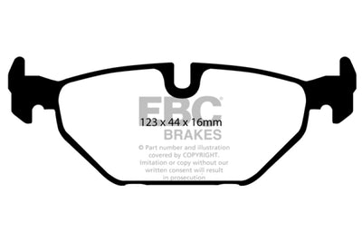 EBC Yellowstuff Rear Brake Pads — Fits 99-01 Saab 9-5 2.3 Turbo (Aero)
